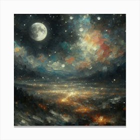 Moonlight Over The City 1 Canvas Print