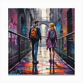 'Love In The Rain' Canvas Print