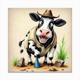 Cartoon Cow 16 Canvas Print