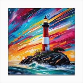 Sunset Lighthouse Canvas Print