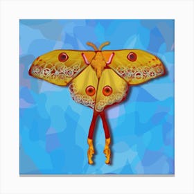 Mechanical Butterfly The Comet Moth Techno Argema Mittrei In Blue Canvas Print