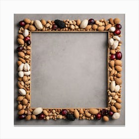 Frame With Nuts And Berries Canvas Print