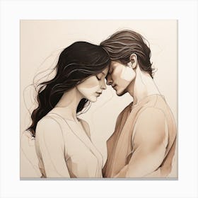 Couple Embracing Canvas Print