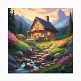 House In The Mountains 3 Canvas Print