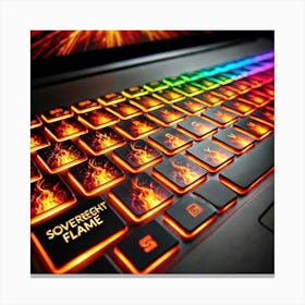 Sovereign Flame Laptop Backlit Keyboard Canvas Print