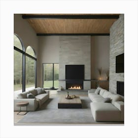 Modern Living Room 17 Canvas Print