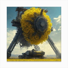 Robots And Flowers Canvas Print