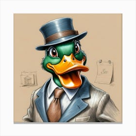 Duck In A Suit 27 Canvas Print