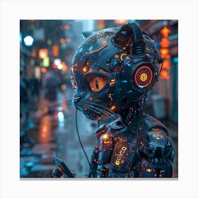 Cyborg Cat Canvas Print