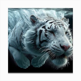 White Tiger Underwater 2 Canvas Print