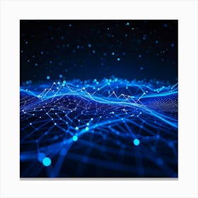 An Abstract Intricate Network Design Glowing With Intense Blue Astounding Waves Coursing Through C (2) Canvas Print