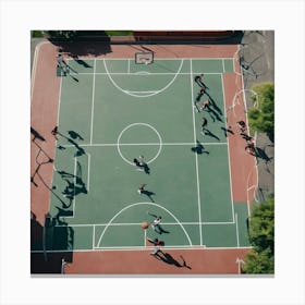 Basketball Court - Basketball Court Stock Videos & Royalty-Free Footage 1 Canvas Print