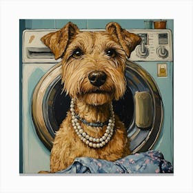 Laundry Airedale 11 Canvas Print