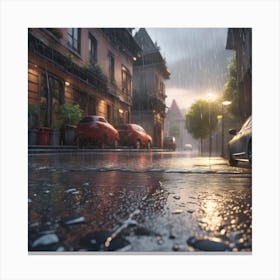 Rainy Day In The City 6 Canvas Print
