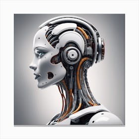 Portrait Of A Female Robot 6 Canvas Print