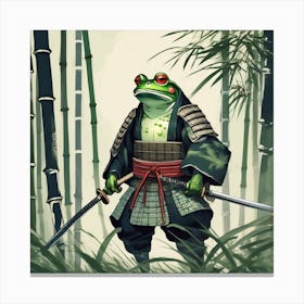 Frog Samurai Adorned In Traditional 1 Canvas Print