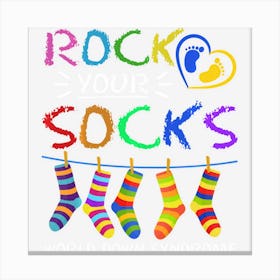 Trending Kids World Down Syndrome Day Awareness Rock Your Socks Boys Canvas Print