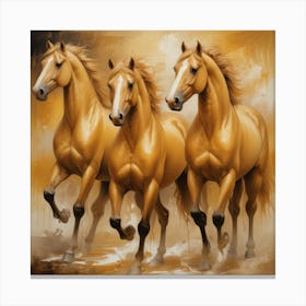 Three Horses Running 6 Canvas Print