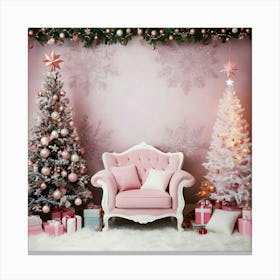 Pink Christmas Tree 9 Canvas Print