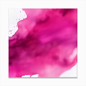 Beautiful pink magenta abstract background. Drawn, hand-painted aquarelle. Wet watercolor pattern. Artistic background with copy space for design. Vivid web banner. Liquid, flow, fluid effect. Canvas Print