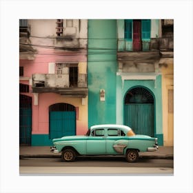 Old Car In Cuba Canvas Print