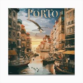Porto Portugal Travel Poster 6 Canvas Print