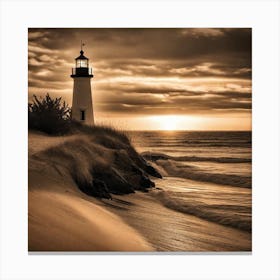 Lighthouse At Sunset 29 Canvas Print