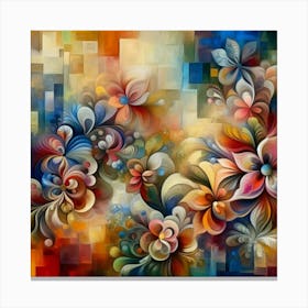 Flowers oil painting abstract painting art 2 Canvas Print