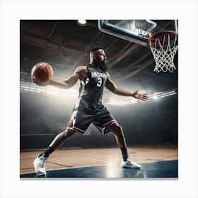 Basketball Player Dribbling 7 Canvas Print