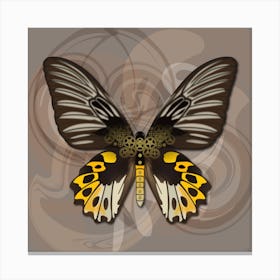 Mechanical Butterfly The Rippon S Birdwing Techno Troides Hypolitus On A Beige Background Canvas Print