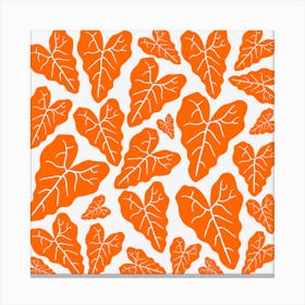 Orange Leaves Pattern Canvas Print