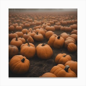 Foggy Pumpkins Canvas Print