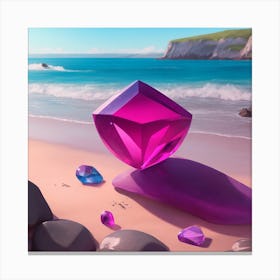 Purple Gem On The Beach Canvas Print