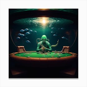 Octopus Poker Canvas Print