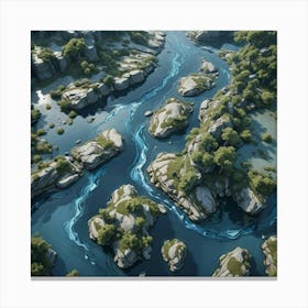 River In The Forest Canvas Print