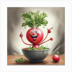 Radish In A Bowl 1 Canvas Print