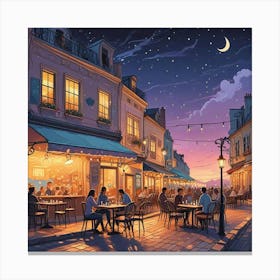 Cafe Terrace At Night (22) Canvas Print