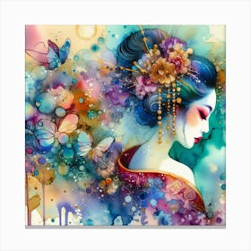 Creativel Geisha Illustration 183 Canvas Print