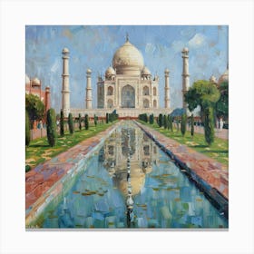 A Taj Mahal In Agra Oil Painting Illustration 1719953752 4 Canvas Print