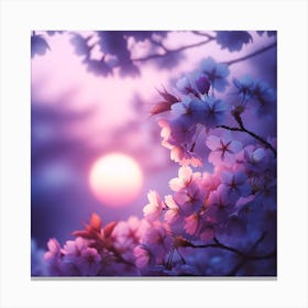 Cherry Blossoms At Sunset 3 Canvas Print