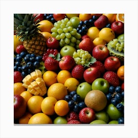 Basket Full Of Fruit Canvas Print