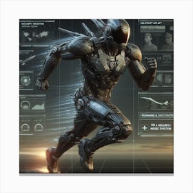 Futuristic Man Running 10 Canvas Print