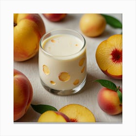 Leonardo Lightning Peach Milk Art 1 Canvas Print