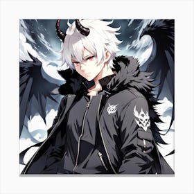 Goth Demonic Anime Boy Canvas Print