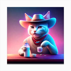 Cowboy Cat Canvas Print