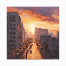 Sunset Cityscape Canvas Print