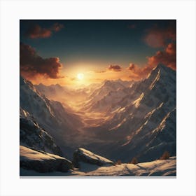 Sunrise Over The Mountains Canvas Print