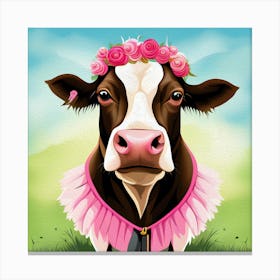 Cow In A Pink Tutu Canvas Print