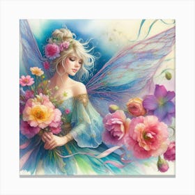 Fairy With Flowers 1 Canvas Print