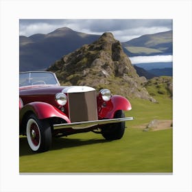 Classic Car On A Hill Canvas Print